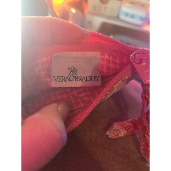 Rare Vera Bradley retired print 90s sherbert pink orange quilted coin purse - Picture 4 of 4
